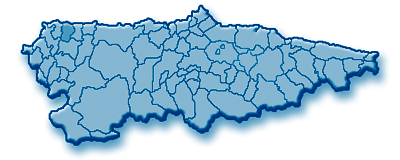 Mapa de Asturias señalando el municipio de El Franco